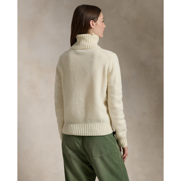 Authentic Cream Wool Roll Neck Jumper Polo Ralph Lauren 5