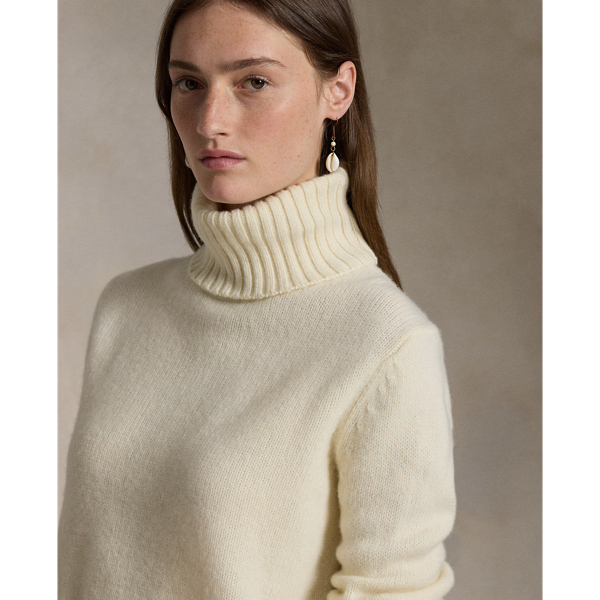 Authentic Cream Wool Roll Neck Jumper Polo Ralph Lauren 6