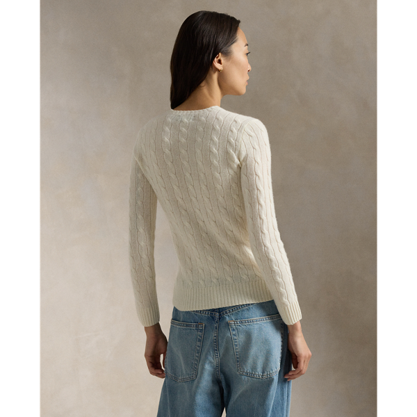 売れ筋商品|||ラルフローレン ニット&セーター レディース アウター CABLE WOOL CASHMERE CREWNECK JUMPER - Jumper - pink lace Cable Wool-Cashmere Crewneck Jumper for Women | Ralph Lauren® PK