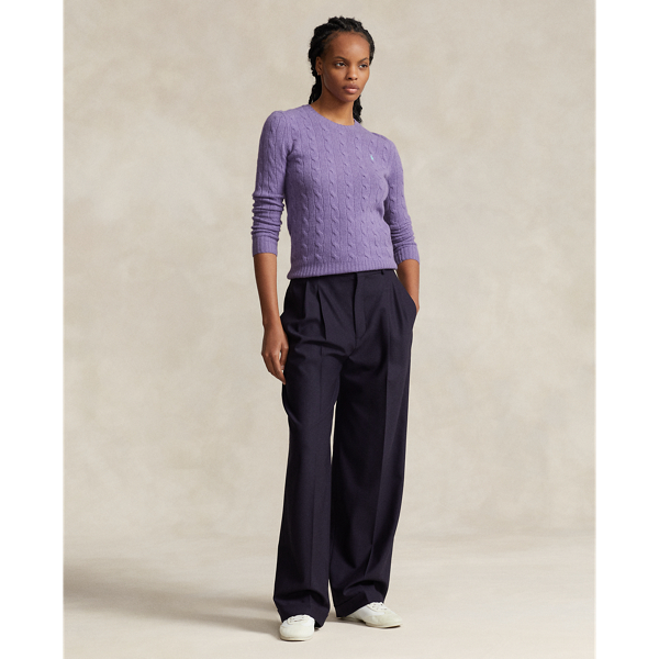 Wisteria Melange Cable-Knit Wool-Cashmere Sweater Polo Ralph Lauren 4