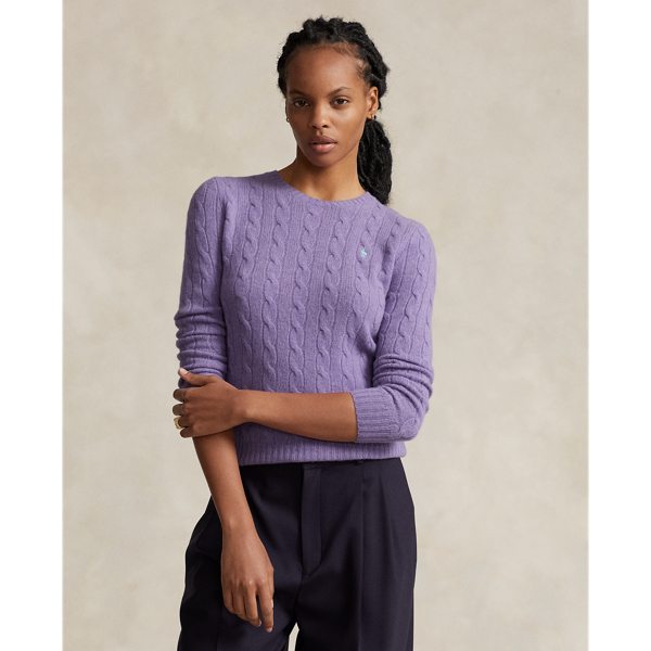 Wisteria Melange Cable-Knit Wool-Cashmere Sweater Polo Ralph Lauren 1