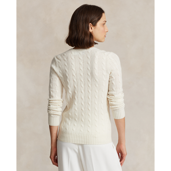 売れ筋商品|||ラルフローレン ニット&セーター アウター レディース Women's Cable-Knit Cotton V-Neck Sweater Cream Polo Ralph Lauren Women's (L) Light Cream Cable-Knit 100