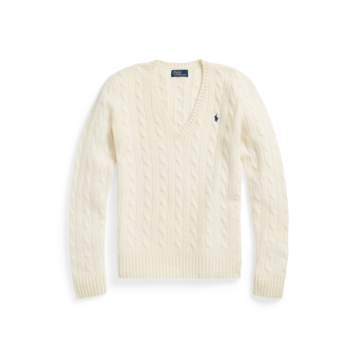 Cable-Knit Wool-Cashmere V-Neck Sweater | Ralph Lauren