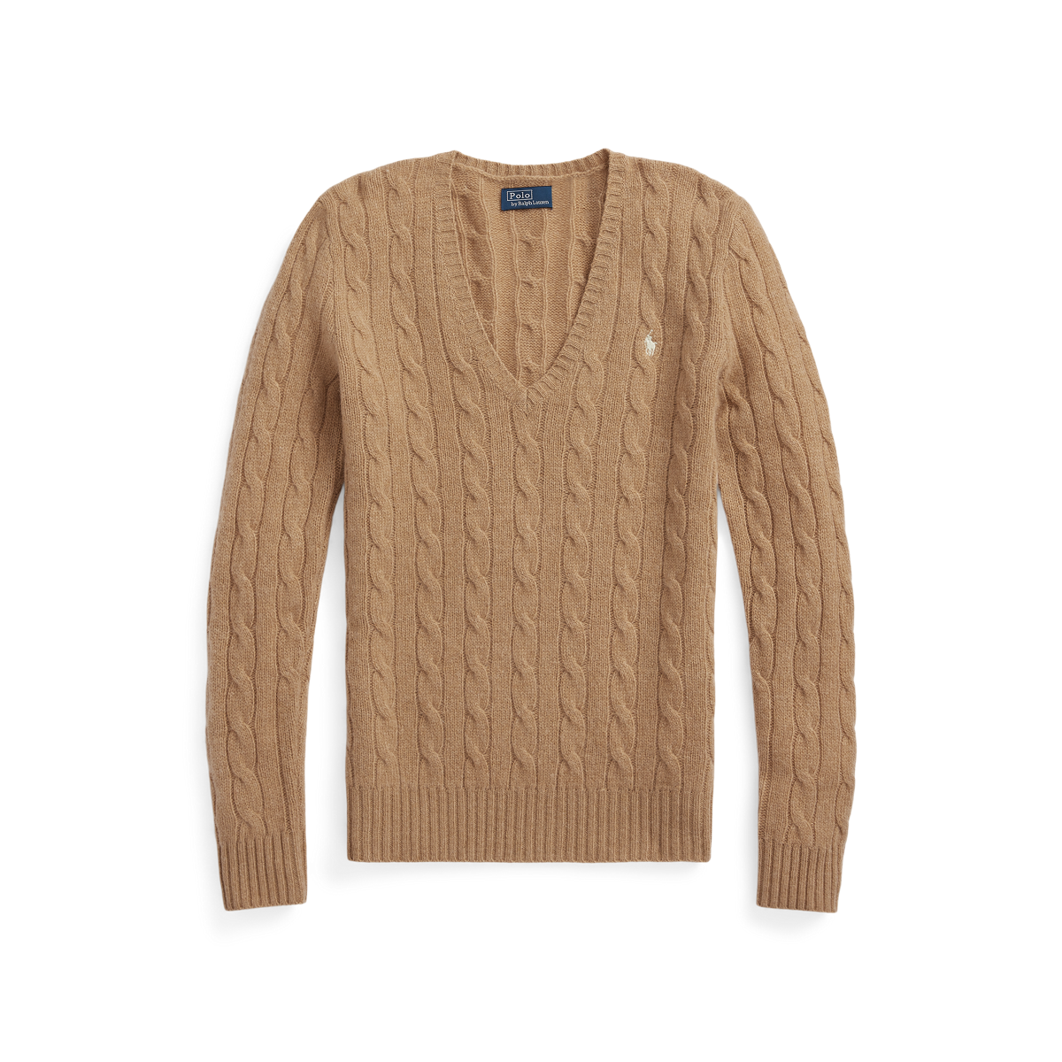 Cable-Knit Wool-Cashmere V-Neck Sweater | Ralph Lauren