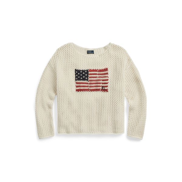 ★★POLO RALPH LAUREN★★ Flag Cotton Linen Mock Neck Sweate Genuine Polo Ralph Lauren Flag Cotton Linen Mockneck Sweater