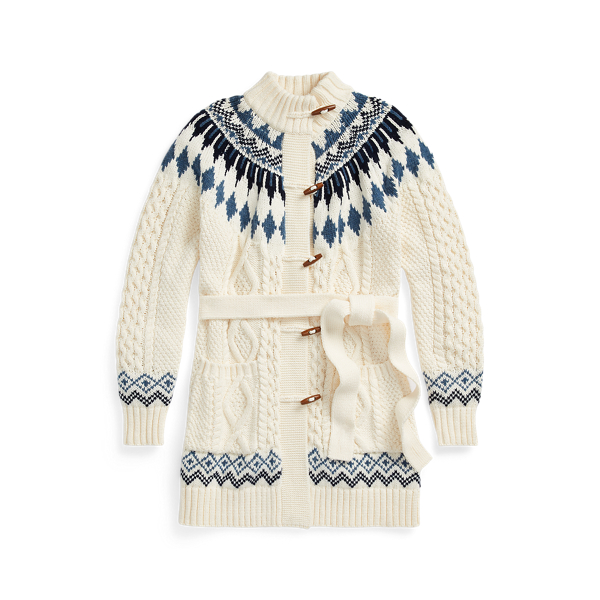 Fair Isle Belted Cotton-Blend Cardigan Polo Ralph Lauren 1