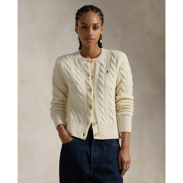 Cable Knit Wool Cashmere Cardigan Ralph Lauren