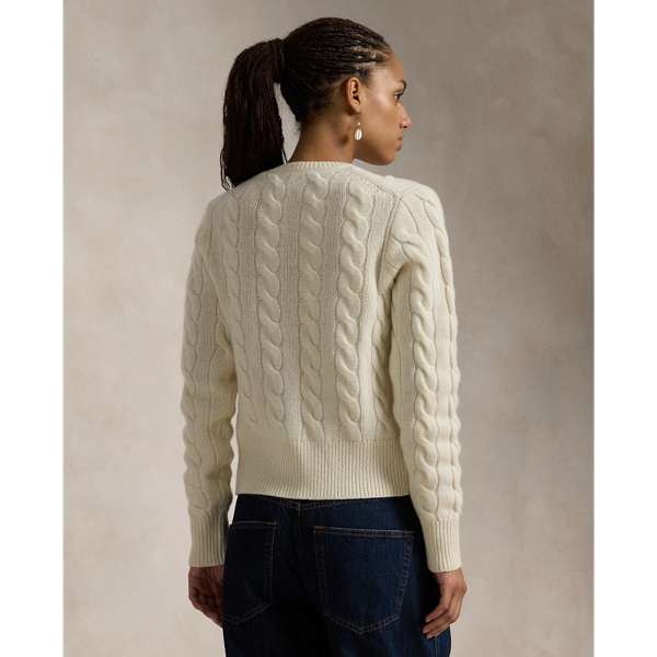 Cable Knit Wool Cashmere Cardigan for Women Ralph Lauren EC