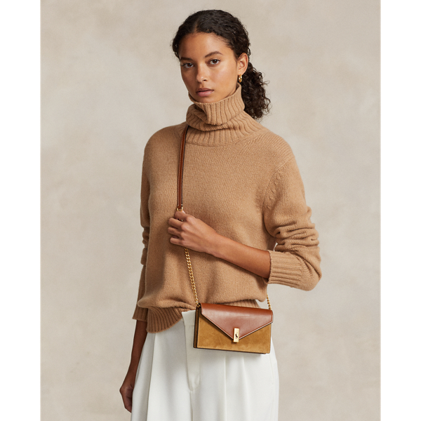 Polo ID Suede-Leather Chain Wallet & Bag
