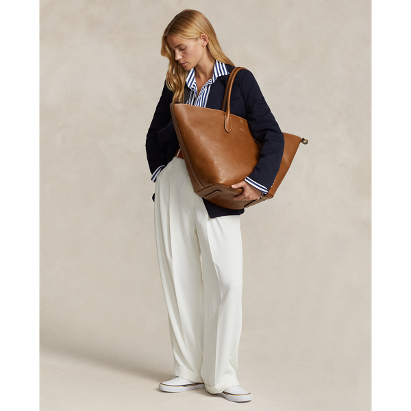 Ralph lauren brown tote best sale