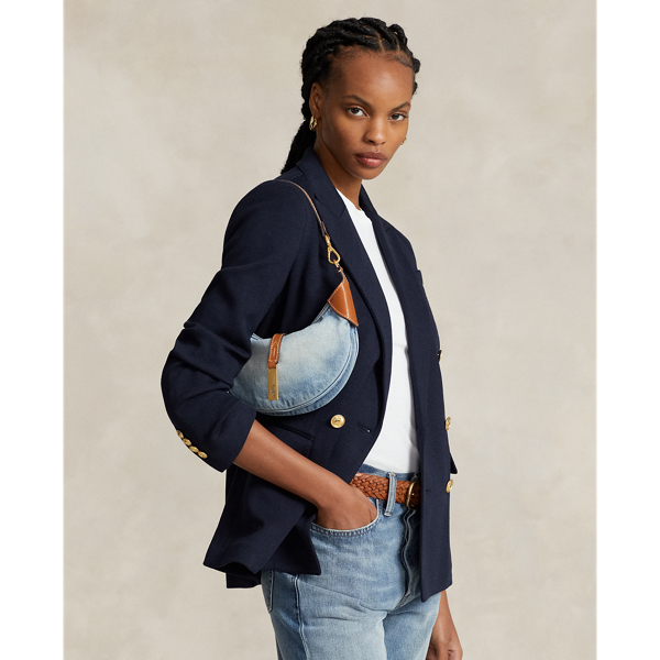 Polo ID Denim-Leather Mini Shoulder Bag