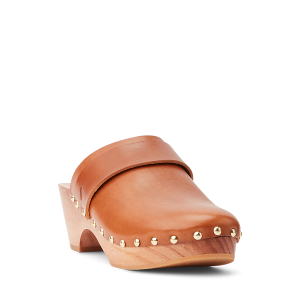 Cuoio Studded Burnished Leather Clog Polo Ralph Lauren 2