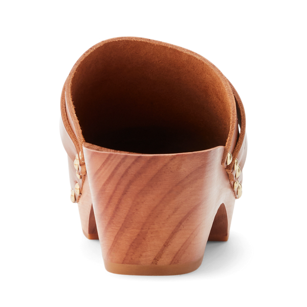 Cuoio Studded Burnished Leather Clog Polo Ralph Lauren 3