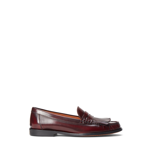 Fringe Trim Calfskin Loafer for Women Ralph Lauren OM
