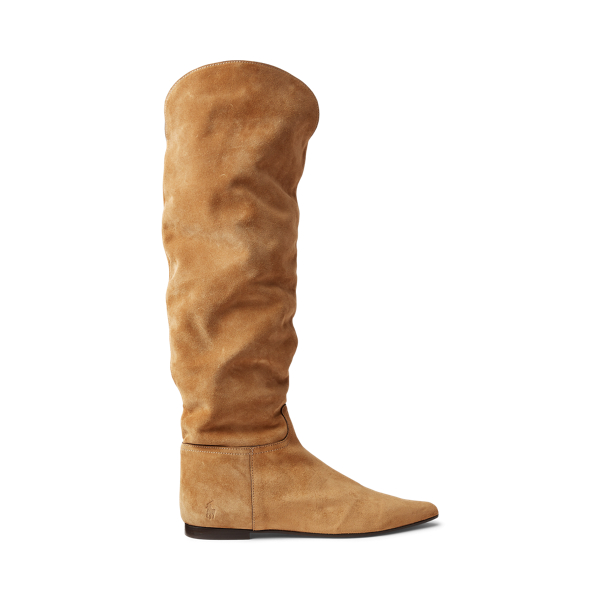 Suede Knee-High Flat Boot