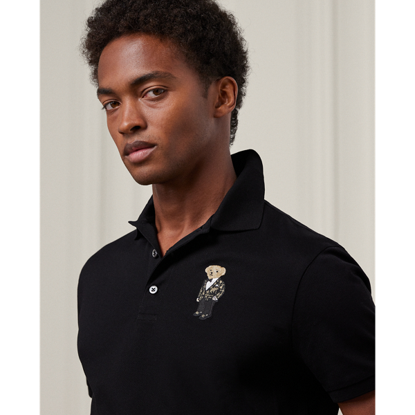Classic Black Custom Slim Polo Bear Piqu&eacute; Polo Shirt Purple Label 6