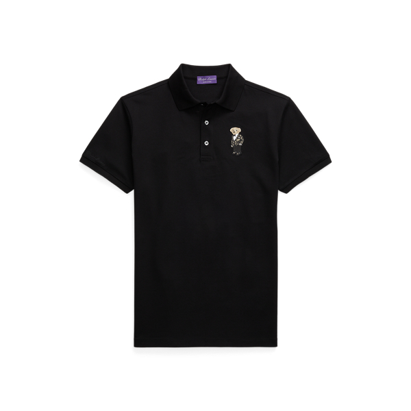 Classic Black Custom Slim Polo Bear Piqu&eacute; Polo Shirt Purple Label 2
