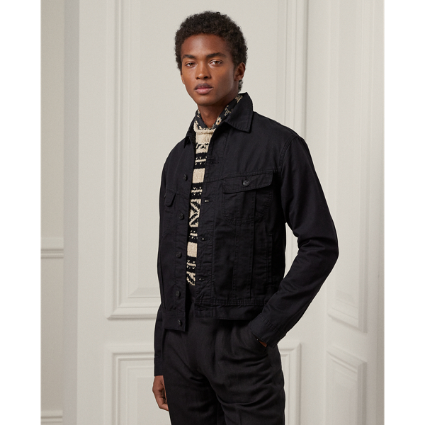Polo Black Piqu&eacute; Trucker Jacket Purple Label 1