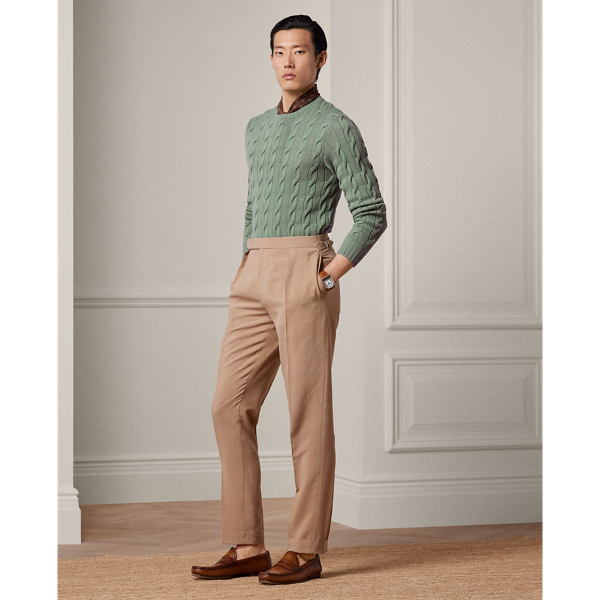 Green Bay Cable-Knit Cashmere Jumper Purple Label 4