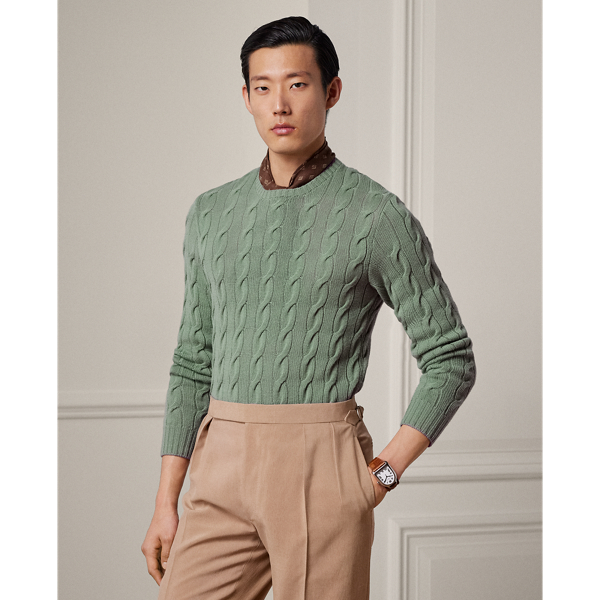 Kaschmirpullover mit Zopfmuster