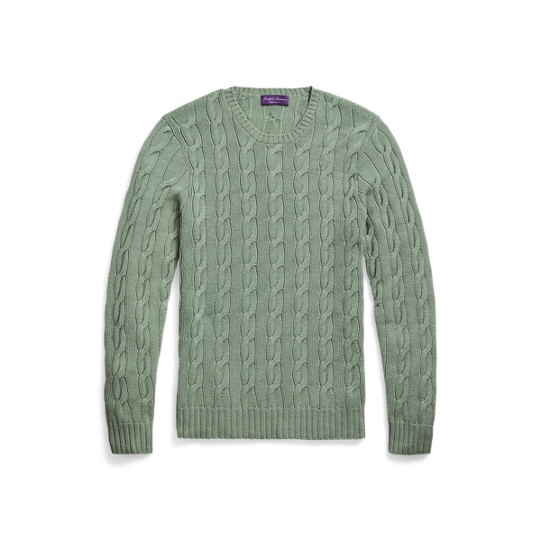 Green Bay Cable-Knit Cashmere Jumper Purple Label 2