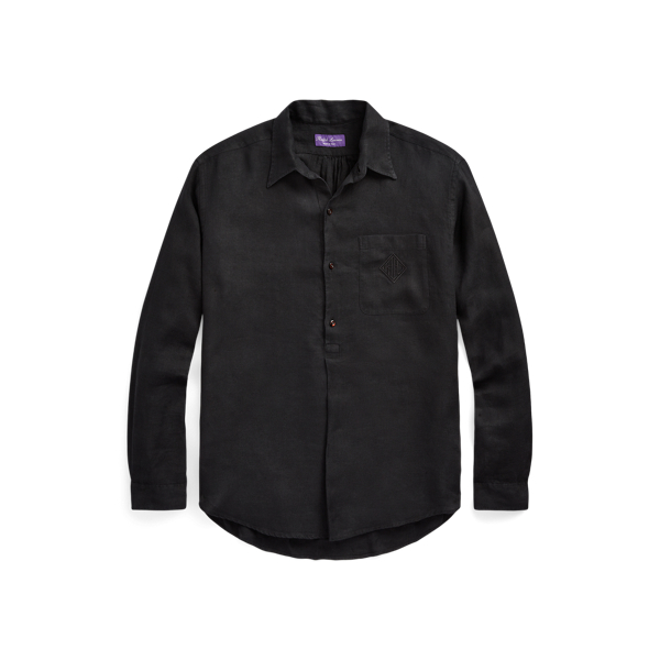 Popover-Leinenhemd mit Monogramm Purple Label in 1