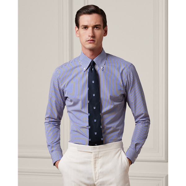 Blue/White Bengal-Stripe Poplin Shirt Purple Label 1