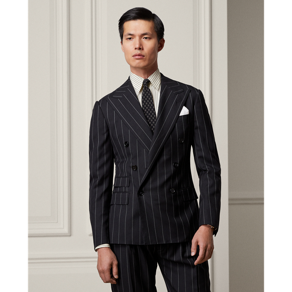 Black/Cream Ralph Handmade Pinstripe Twill Suit Purple Label 4