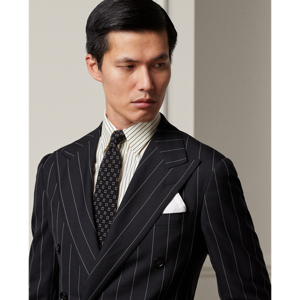 Black/Cream Ralph Handmade Pinstripe Twill Suit Purple Label 6
