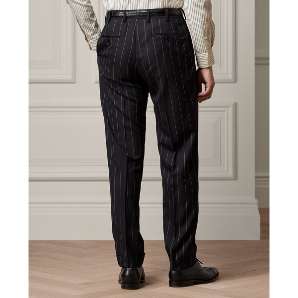 Black/Cream Ralph Handmade Pinstripe Twill Suit Purple Label 9