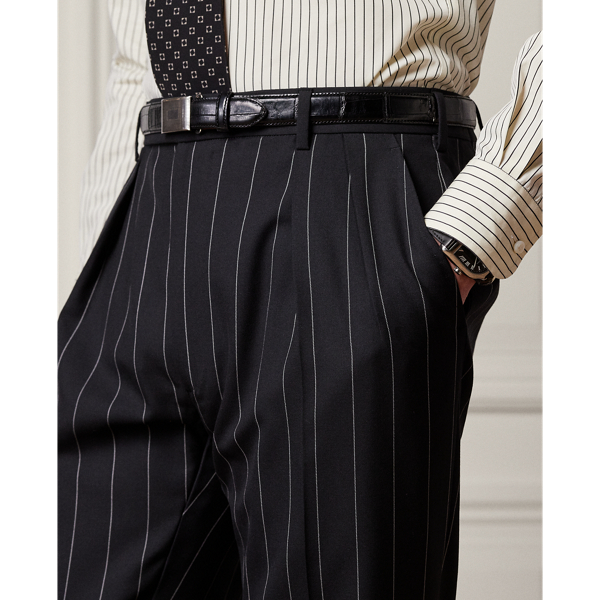 Black/Cream Ralph Handmade Pinstripe Twill Suit Purple Label 10