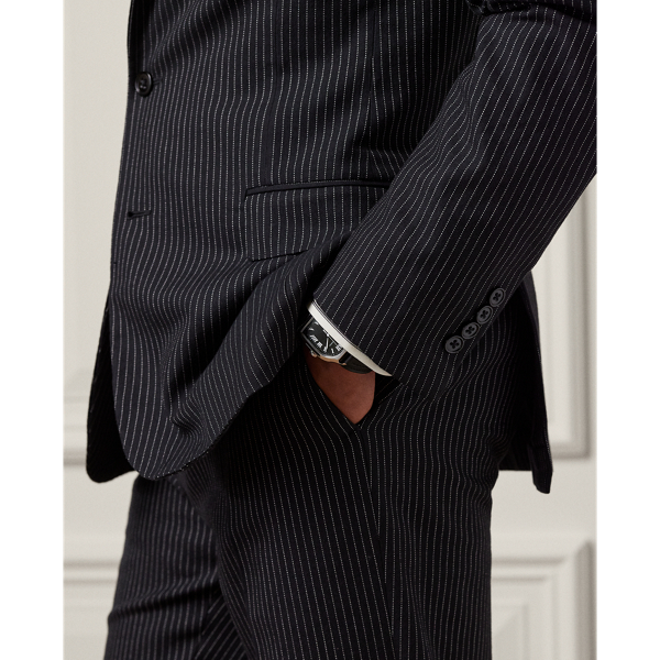Black/Cream Kent Hand-Tailored Striped Three-Piece Suit Purple Label 7