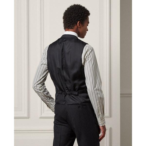 Black/Cream Kent Hand-Tailored Striped Three-Piece Suit Purple Label 9
