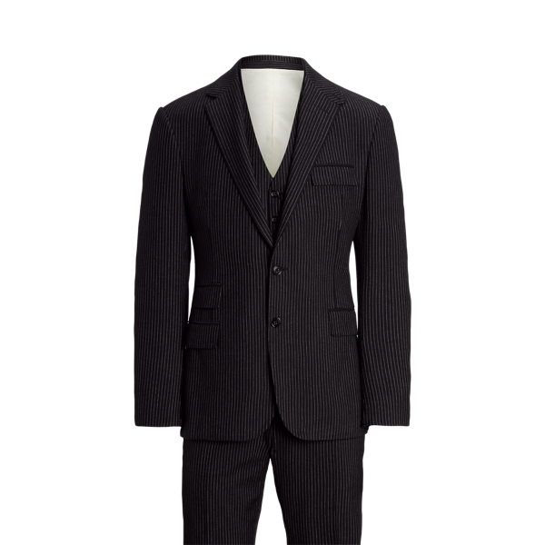 Black/Cream Kent Hand-Tailored Striped Three-Piece Suit Purple Label 2