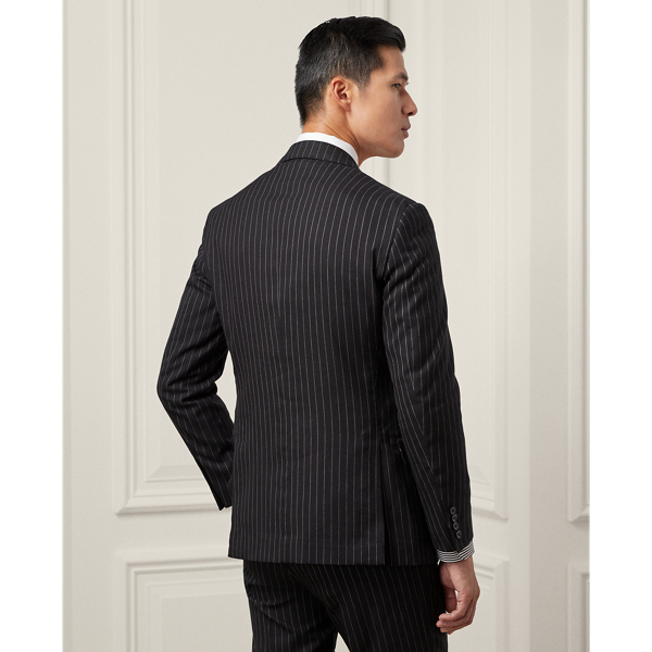 Black/Cream Kent Hand-Tailored Pinstripe Suit Purple Label 5