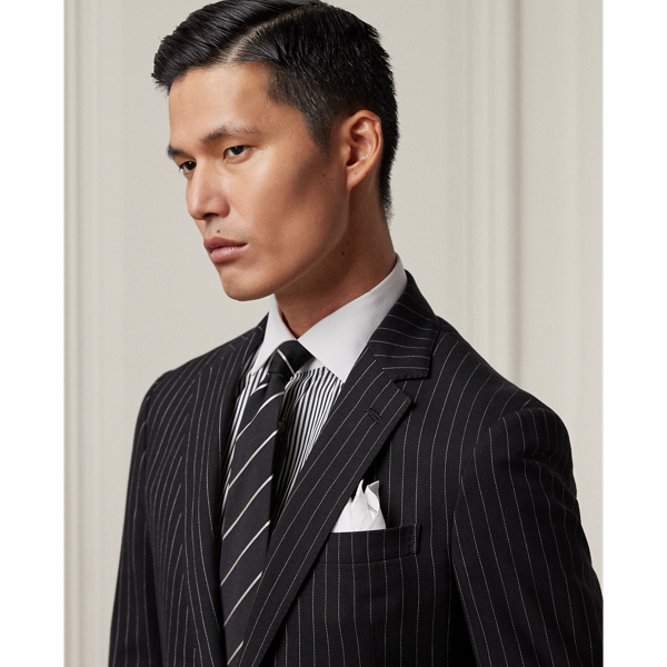 Black/Cream Kent Hand-Tailored Pinstripe Suit Purple Label 6