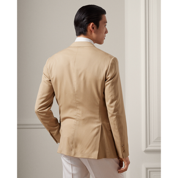 Classic Tan Kent Hand-Tailored Wool Suit Jacket Purple Label 5