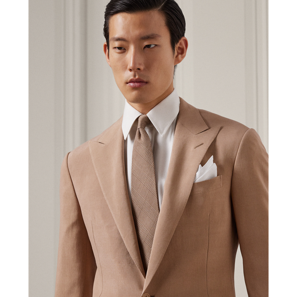 Icon Khaki Kent Handmade Silk Shantung Jacket Purple Label 6