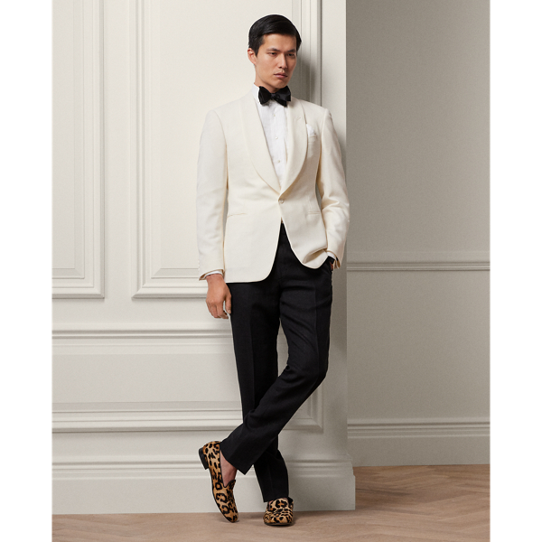 Black Gregory Hand-Tailored Tuxedo Trouser  Purple Label 1