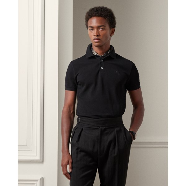 Classic Black Custom Slim Fit Piqu&eacute; Polo Shirt Purple Label 1