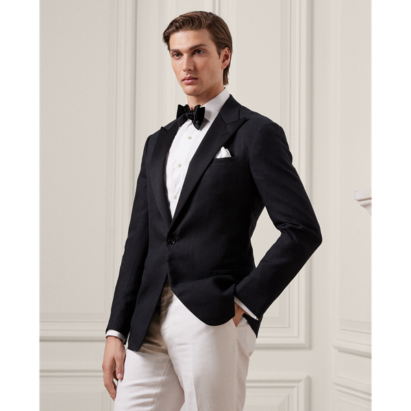 Kent Hand Tailored Linen Tuxedo Jacket Ralph Lauren