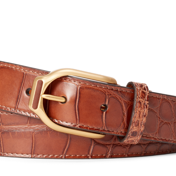 G&uuml;rtel Welington aus Alligatorleder Purple Label in Sandbraun 2