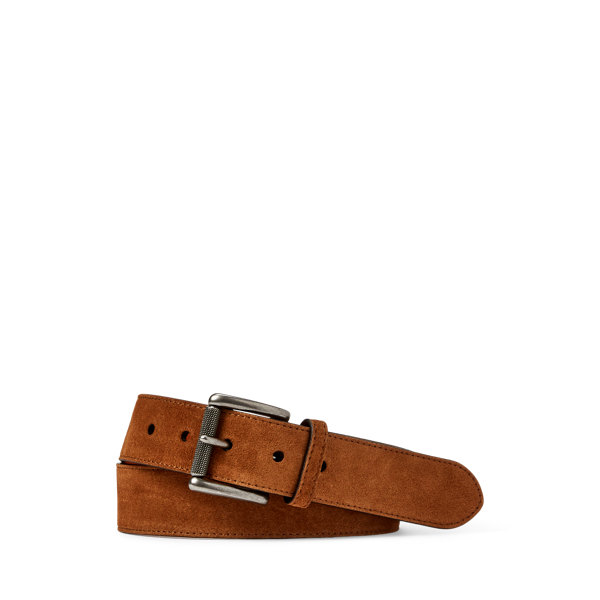 Suede Roller-Buckle Belt