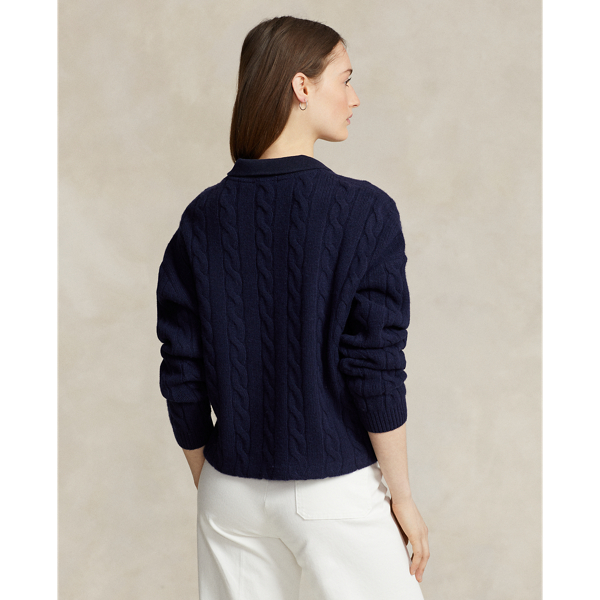 Polo in lana e cashmere a trecce Polo Ralph Lauren in Blu navy 5