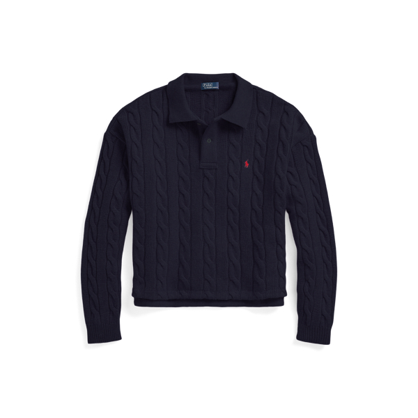 Polo in lana e cashmere a trecce Polo Ralph Lauren in Blu navy 2