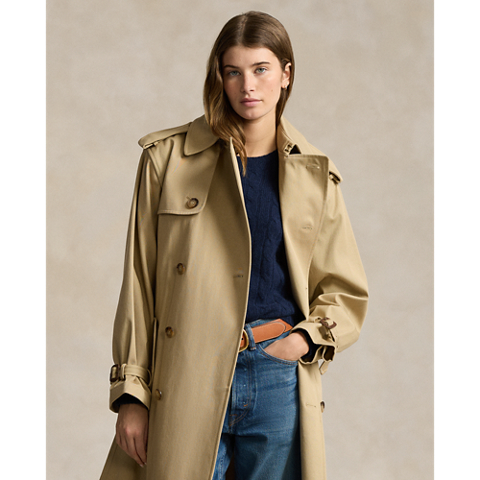Женские куртки Ralph Lauren Double-Breasted Twill Trench Coat