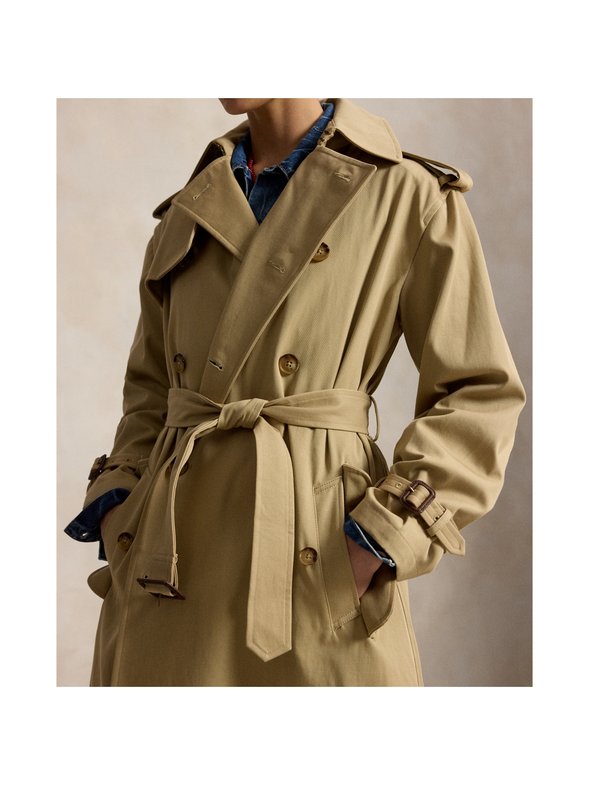 Женские куртки Ralph Lauren Double-Breasted Twill Trench Coat — фото 3