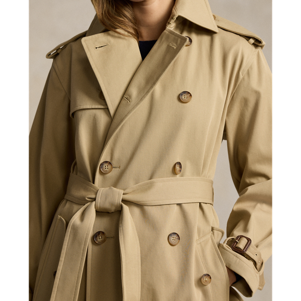 Double Breasted Twill Trench Coat