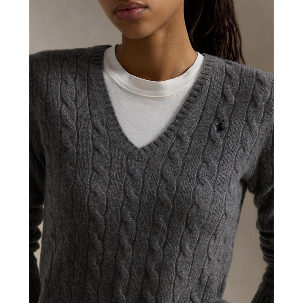 Ralph lauren grey v neck jumper best sale