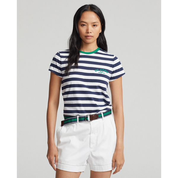 Refined Navy/White US Open Striped Ringer Tee Polo Ralph Lauren 1